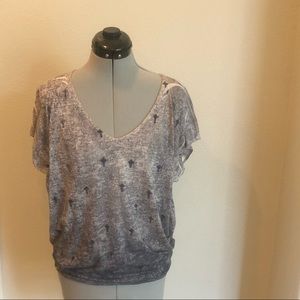 Grey blouse with crosses